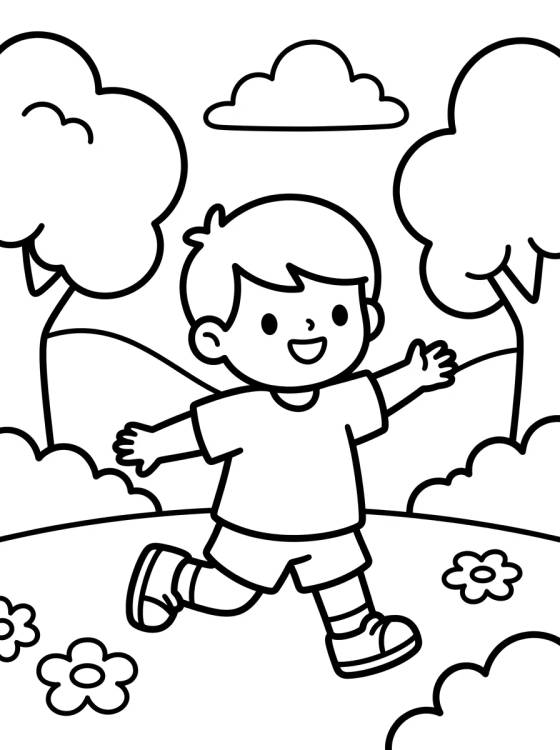 Dan Playing at the Park para colorir Desenho de Dan Playing at the Park para colorir e imprimir grátis