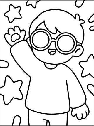 Dan Wearing Sunglasses para colorir Desenho de Dan Wearing Sunglasses para colorir e imprimir grátis