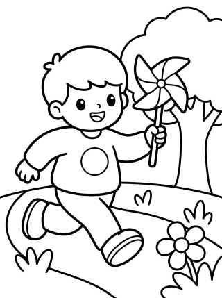 Dan Running in the Park para colorir Desenho de Dan Running in the Park para colorir e imprimir grátis