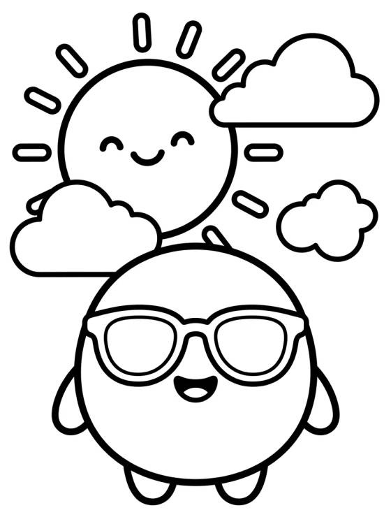 Dan Wearing Sunglasses in the Sun para colorir Desenho de Dan Wearing Sunglasses in the Sun para colorir e imprimir grátis