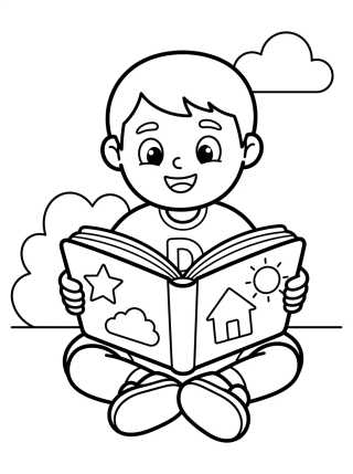 Dan Reading a Book para colorir Desenho de Dan Reading a Book para colorir e imprimir grátis
