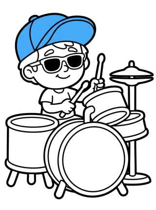 Dan Playing Drums from Mundo Bita para colorir Desenho de Dan Playing Drums from Mundo Bita para colorir e imprimir grátis