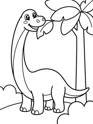Friendly Brachiosaurus para colorir Desenho de Friendly Brachiosaurus para colorir e imprimir grátis