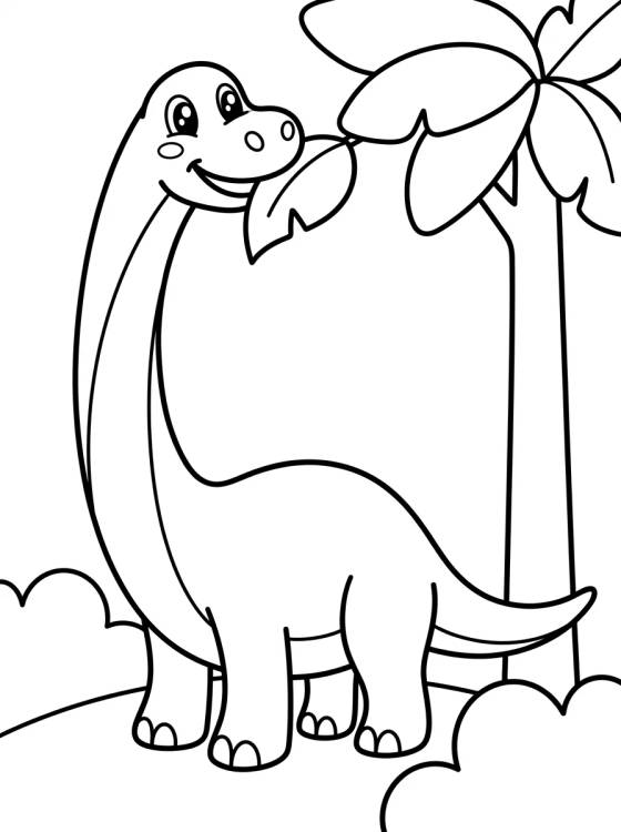 Friendly Brachiosaurus para colorir Desenho de Friendly Brachiosaurus para colorir e imprimir grátis