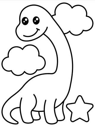 Friendly Brachiosaurus para colorir Desenho de Friendly Brachiosaurus para colorir e imprimir grátis