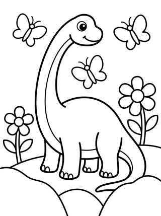 Long-Neck Brachiosaurus para colorir Desenho de Long-Neck Brachiosaurus para colorir e imprimir grátis