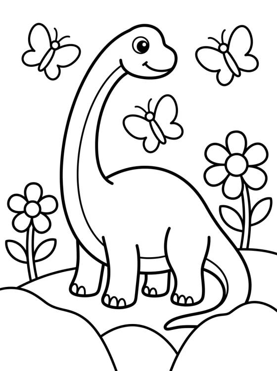 Long-Neck Brachiosaurus para colorir Desenho de Long-Neck Brachiosaurus para colorir e imprimir grátis