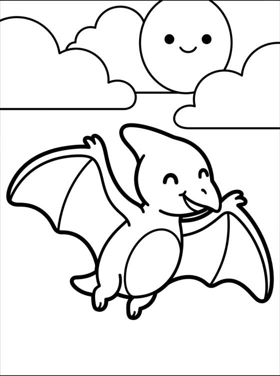 Baby Pterodactyl para colorir Desenho de Baby Pterodactyl para colorir e imprimir grátis