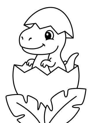 Coleção de desenhos para colorir: Cute Dinosaur Coloring Pages