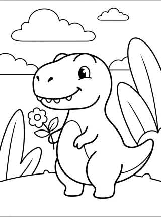 Cute Baby T-Rex para colorir Desenho de Cute Baby T-Rex para colorir e imprimir grátis