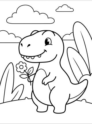 Coleção de desenhos para colorir: Cute Dinosaur Coloring Pages