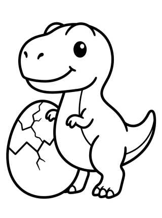 Cute Baby T-Rex para colorir Desenho de Cute Baby T-Rex para colorir e imprimir grátis