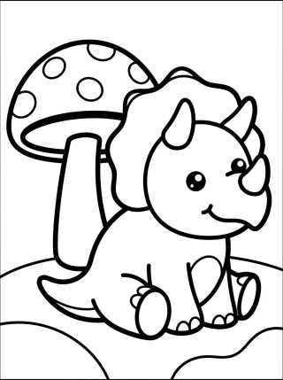 Playful Little Triceratops para colorir Desenho de Playful Little Triceratops para colorir e imprimir grátis