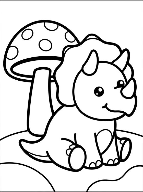 Playful Little Triceratops para colorir Desenho de Playful Little Triceratops para colorir e imprimir grátis