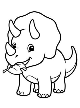 Smiling Triceratops para colorir Desenho de Smiling Triceratops para colorir e imprimir grátis
