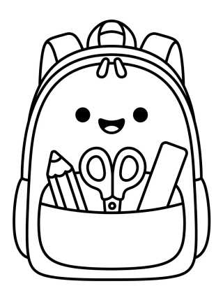 Cuddly School Bag para colorir Desenho de Cuddly School Bag para colorir e imprimir grátis