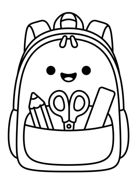 Cuddly School Bag para colorir Desenho de Cuddly School Bag para colorir e imprimir grátis