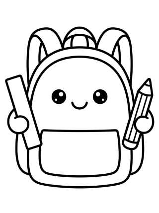 Smiling School Bag para colorir Desenho de Smiling School Bag para colorir e imprimir grátis