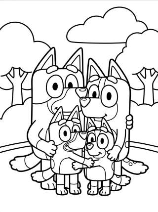 Coleção de desenhos para colorir: Bluey's Heeler Family