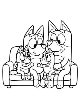 Chilli Mom and Heeler Family para colorir Desenho de Chilli Mom and Heeler Family para colorir e imprimir grátis