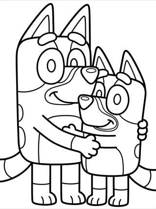 Mom Chilli and Bluey para colorir Desenho de Mom Chilli and Bluey para colorir e imprimir grátis