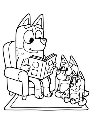 Mom Chilli Reading a Story para colorir Desenho de Mom Chilli Reading a Story para colorir e imprimir grátis