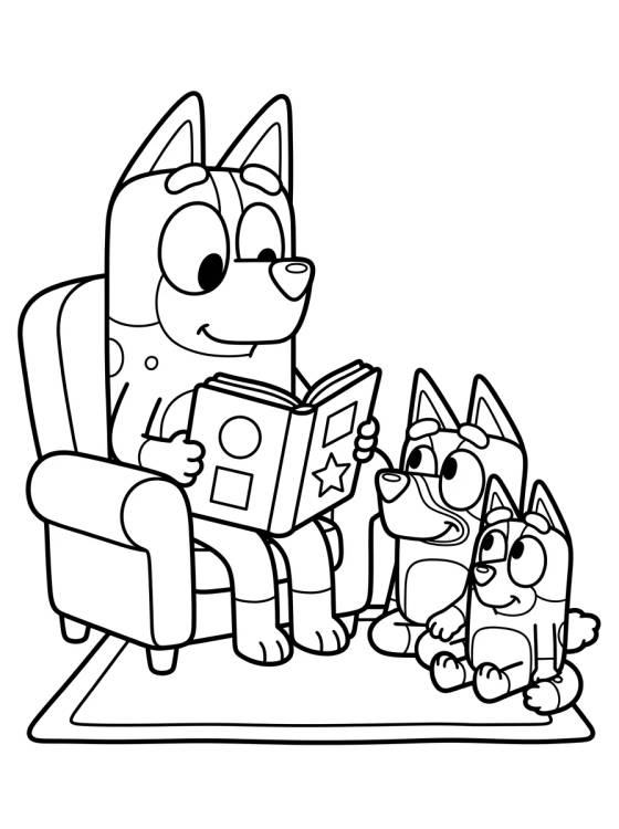 Mom Chilli Reading a Story para colorir Desenho de Mom Chilli Reading a Story para colorir e imprimir grátis