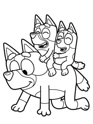 Dad Bandit Playing Horsey para colorir Desenho de Dad Bandit Playing Horsey para colorir e imprimir grátis