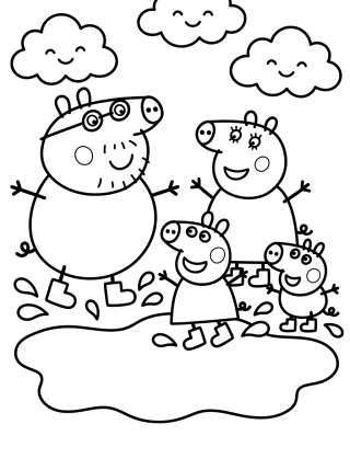 Coleção de desenhos para colorir: Peppa Pig Family Coloring Pages