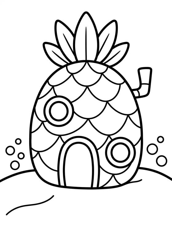 SpongeBob's Pineapple House para colorir Desenho de SpongeBob's Pineapple House para colorir e imprimir grátis