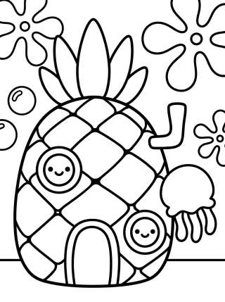 Coleção de desenhos para colorir: Cute Bikini Bottom Coloring Pages