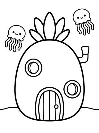 SpongeBob's Pineapple House para colorir Desenho de SpongeBob's Pineapple House para colorir e imprimir grátis