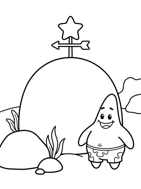 Patrick Star's Rock House para colorir Desenho de Patrick Star's Rock House para colorir e imprimir grátis