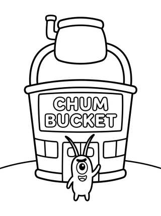 Plankton at the Chum Bucket para colorir Desenho de Plankton at the Chum Bucket para colorir e imprimir grátis