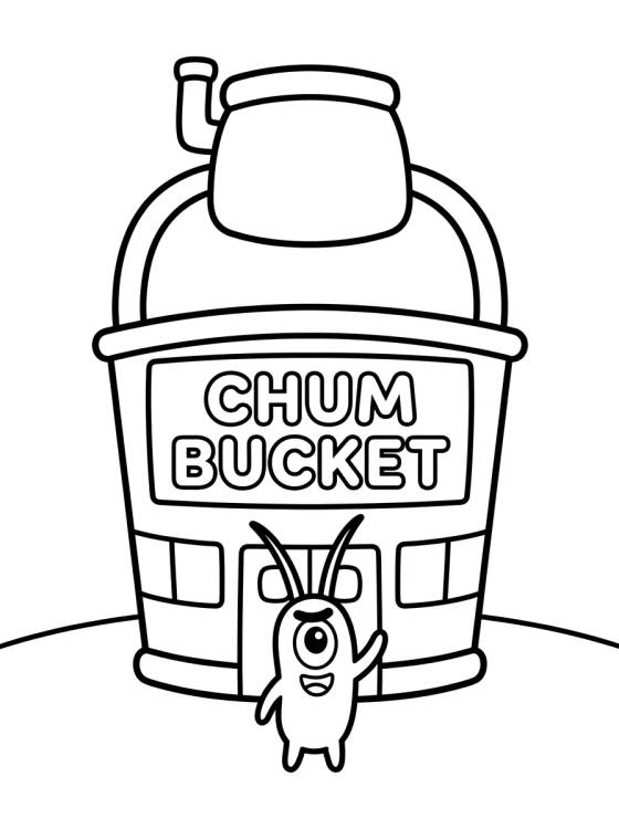 Plankton at the Chum Bucket para colorir Desenho de Plankton at the Chum Bucket para colorir e imprimir grátis