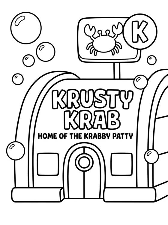 Krusty Krab Restaurant para colorir Desenho de Krusty Krab Restaurant para colorir e imprimir grátis