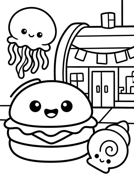 Krusty Krab Restaurant and Burger para colorir Desenho de Krusty Krab Restaurant and Burger para colorir e imprimir grátis