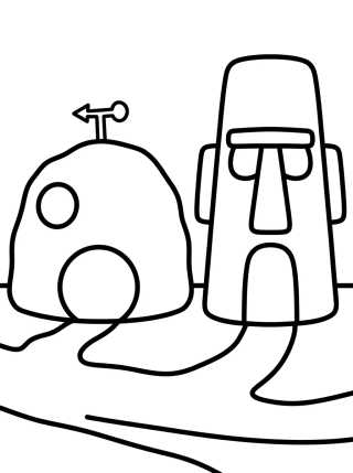 Bikini Bottom Street para colorir Desenho de Bikini Bottom Street para colorir e imprimir grátis