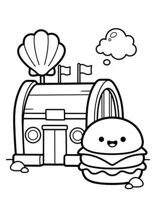 Krusty Krab and Krabby Patty para colorir Desenho de Krusty Krab and Krabby Patty para colorir e imprimir grátis