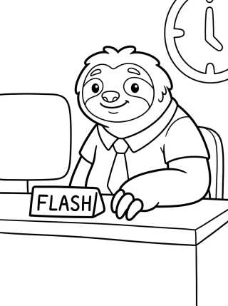 Flash at the DMV para colorir Desenho de Flash at the DMV para colorir e imprimir grátis