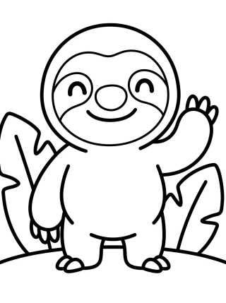 Flash the Sloth Waving Slowly para colorir Desenho de Flash the Sloth Waving Slowly para colorir e imprimir grátis