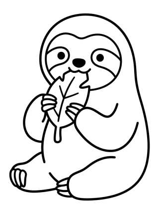 Flash the Sloth Eating a Leaf para colorir Desenho de Flash the Sloth Eating a Leaf para colorir e imprimir grátis
