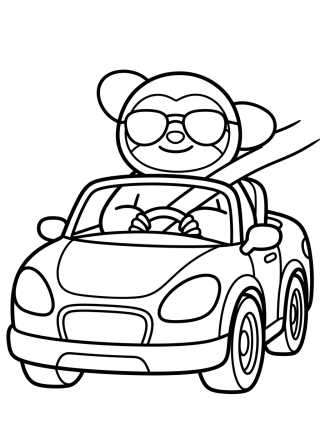 Flash Sloth Driving a Sports Car para colorir Desenho de Flash Sloth Driving a Sports Car para colorir e imprimir grátis