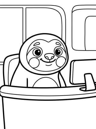 Flash the Sloth Smiling at the Counter para colorir Desenho de Flash the Sloth Smiling at the Counter para colorir e imprimir grátis