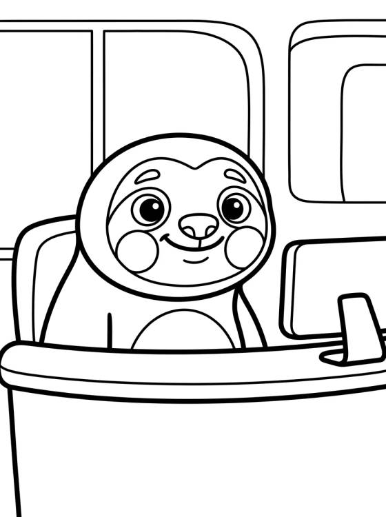 Flash the Sloth Smiling at the Counter para colorir Desenho de Flash the Sloth Smiling at the Counter para colorir e imprimir grátis