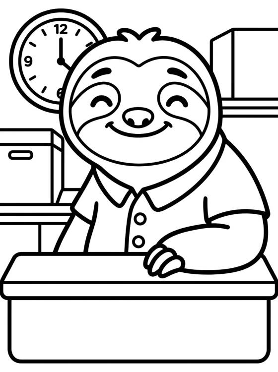 Flash Sloth Smiling at the Counter para colorir Desenho de Flash Sloth Smiling at the Counter para colorir e imprimir grátis