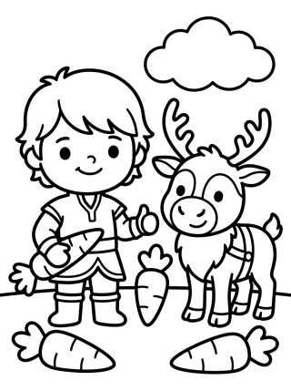 Kristoff and Sven the Reindeer para colorir Desenho de Kristoff and Sven the Reindeer para colorir e imprimir grátis
