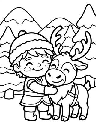 Best Friends Kristoff and Sven para colorir Desenho de Best Friends Kristoff and Sven para colorir e imprimir grátis