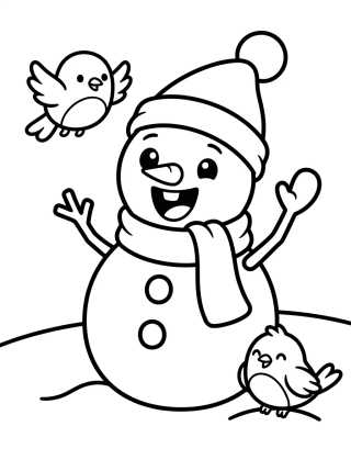 Happy Olaf Snowman para colorir Desenho de Happy Olaf Snowman para colorir e imprimir grátis