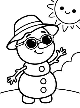 Fun Olaf in Summer para colorir Desenho de Fun Olaf in Summer para colorir e imprimir grátis